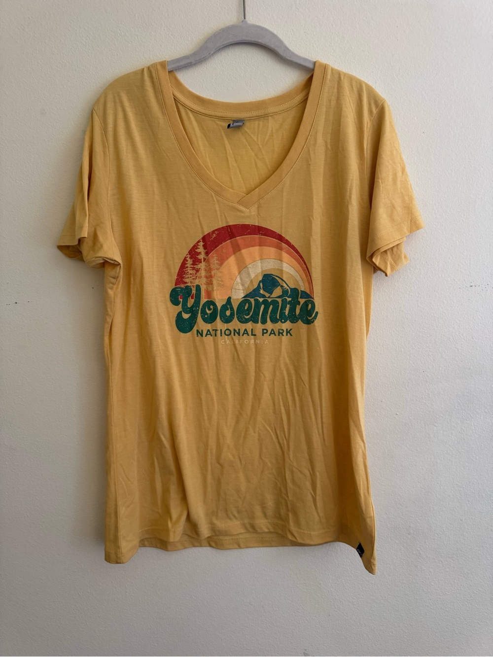 Yosemite National Park Women's Yellow V-Neck Graphic Tee